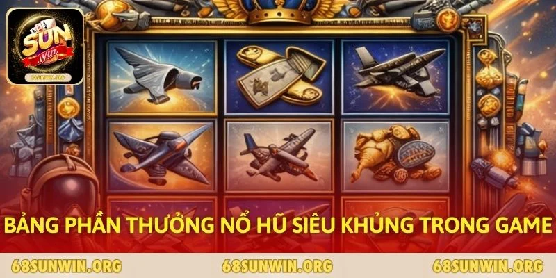 Bảng phần thưởng nổ hũ siêu khủng trong game