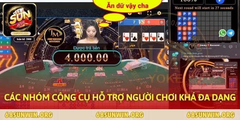 Các nhóm công cụ hỗ trợ người chơi khá đa dạng