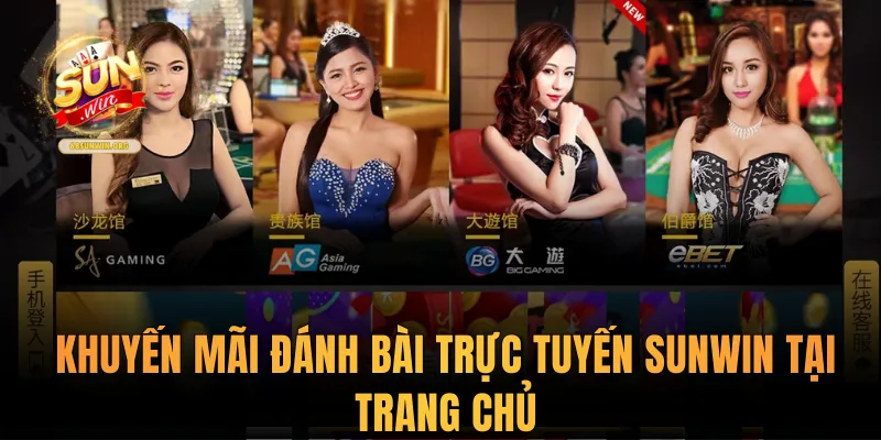 Khuyến mãi đánh bài trực tuyến Sunwin tại trang chủ