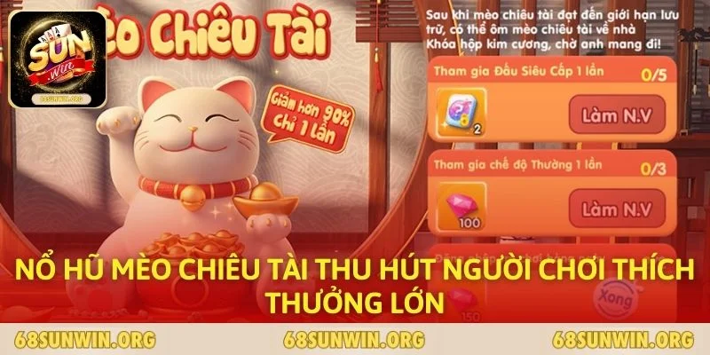 Nổ Hũ Mèo Chiêu Tài Thu Hút Người Chơi Thích Thưởng Lớn