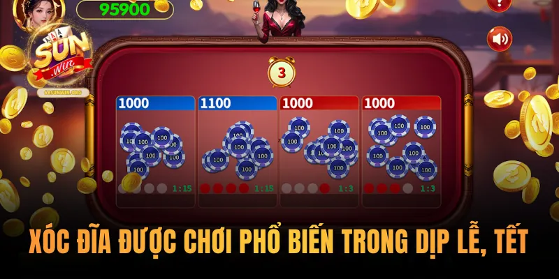 Xóc đĩa được chơi phổ biến trong dịp lễ, tết